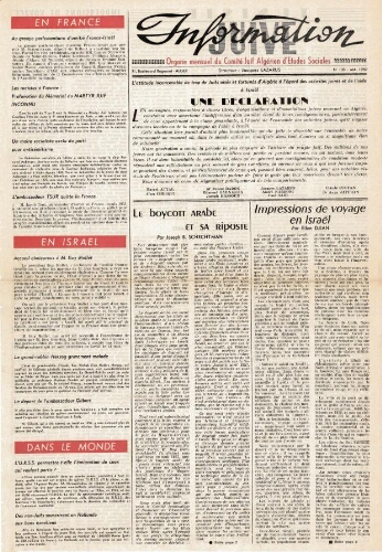 Information Juive N°108 (01 mai 1959)